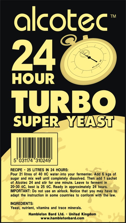 turbo yeast alcohol